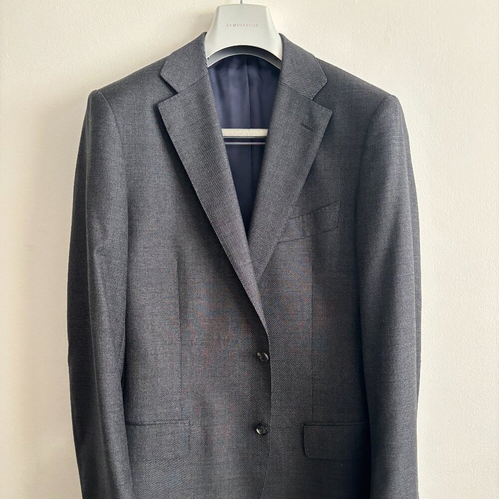 $1250 Suitsupply Grey Wool Suit - 42 Long, Pants 33-34 x 32